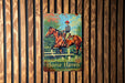 a painting of a man riding a horse