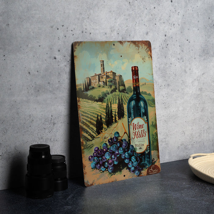 a painting of a bottle of wine next to a plate of grapes