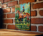 a picture of a horse haven on a brick wall