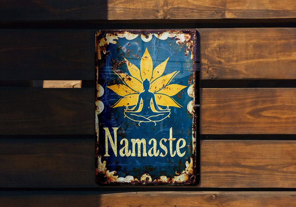 a sign on the side of a wooden wall