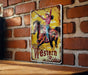 a western rides sign mounted on a brick wall