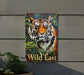 a painting of a tiger on a wall