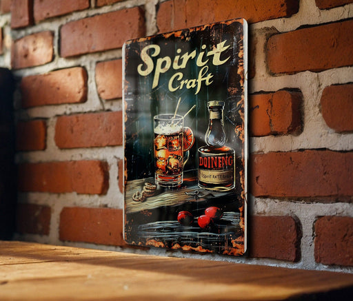 a sign on a brick wall that says spirit craft