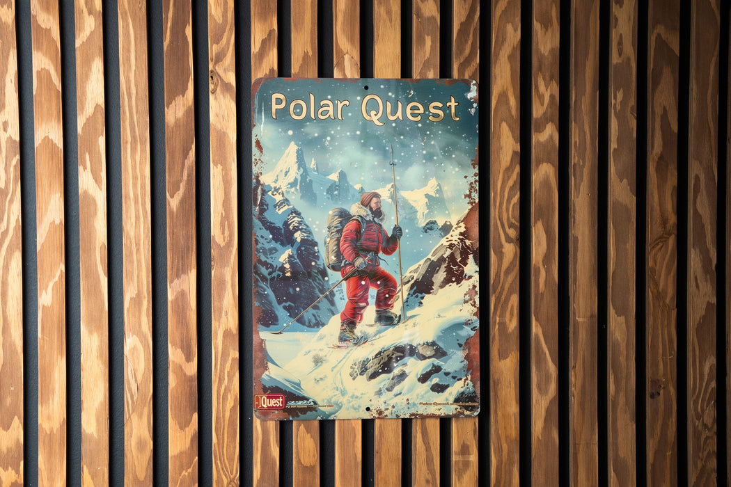 a picture of a man on a snowboard on a wooden wall