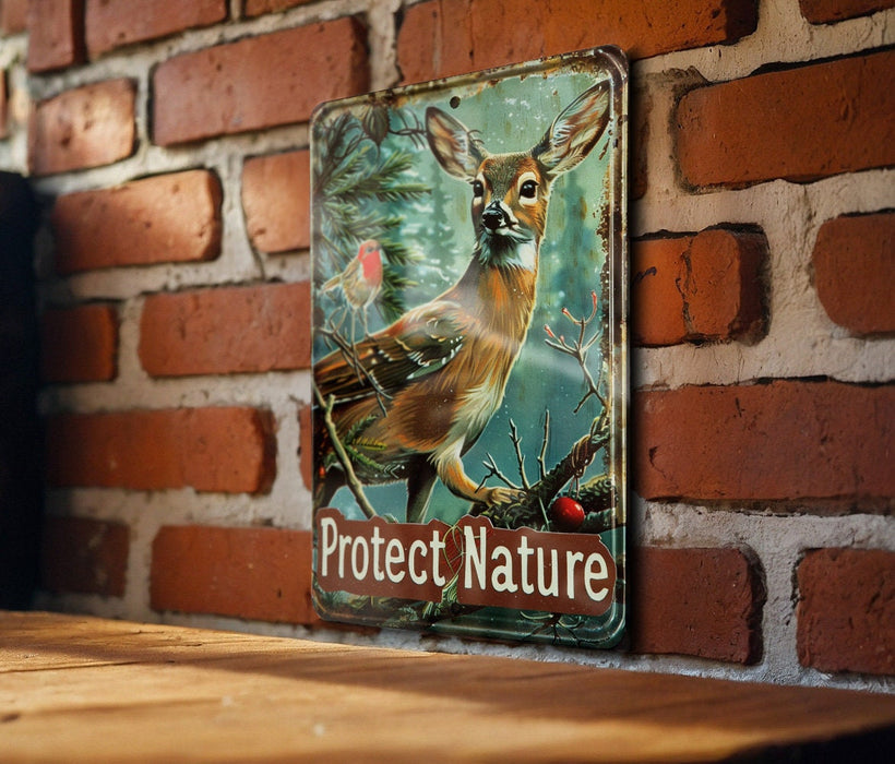 a picture of a deer on a brick wall