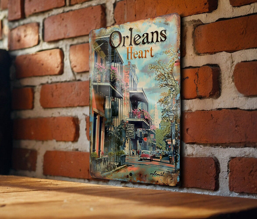 a sign on a brick wall that says orleans heart