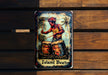a tin can with a picture of a drummer on it