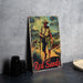 a picture of a man with a hat and a rifle on a table
