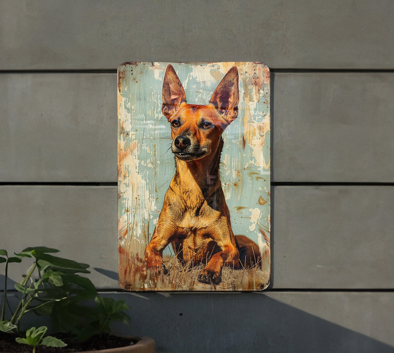 a painting of a dog on a wall