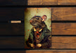 a picture of a rat wearing a leather jacket