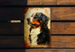 a sign with a picture of a dog on it