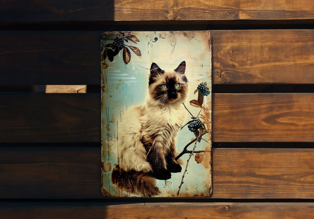 a picture of a cat sitting on a wooden bench