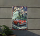 a sign on a wall that says classic cars the dream