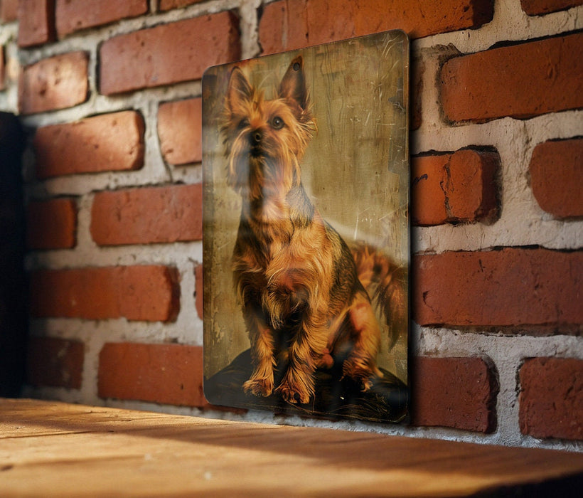 a painting of a dog on a brick wall