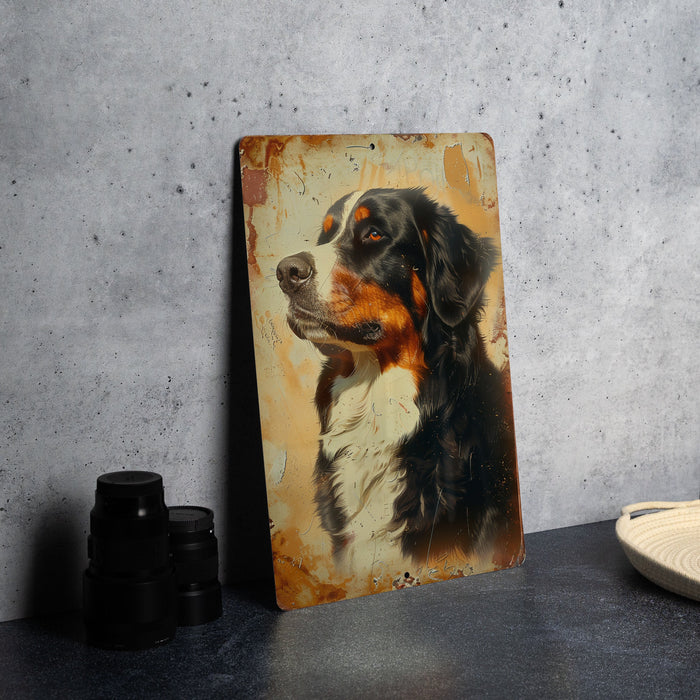 a picture of a dog is on a table