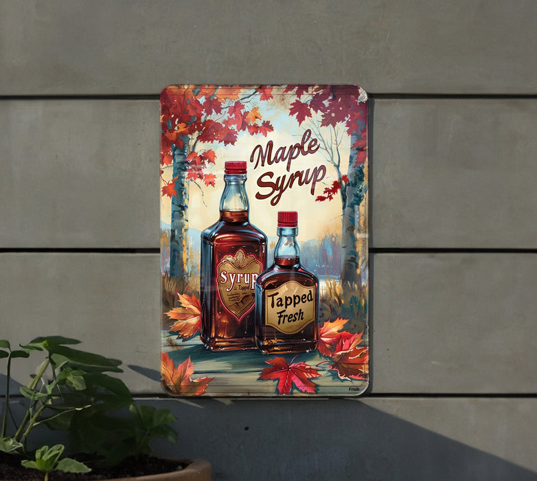 a picture of two bottles of maple syrup