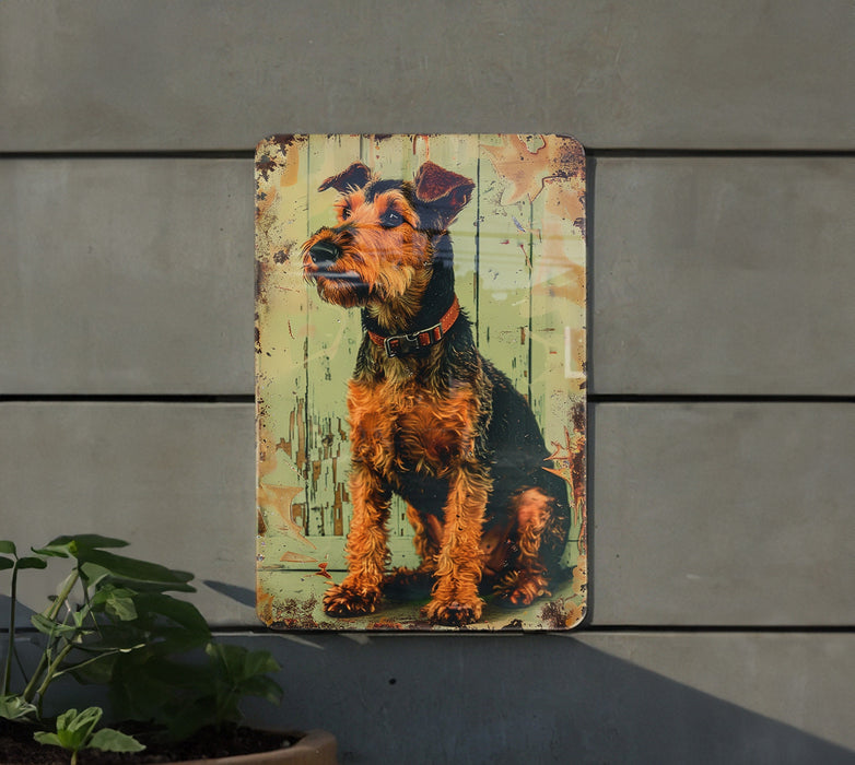a painting of a dog on a wall