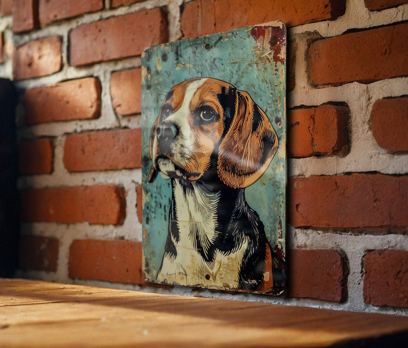 a painting of a dog on a brick wall