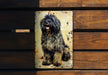a black and brown dog sitting on top of a wooden bench