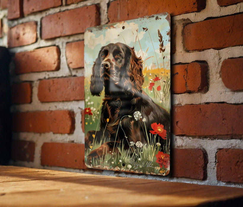 a painting of a dog on a brick wall