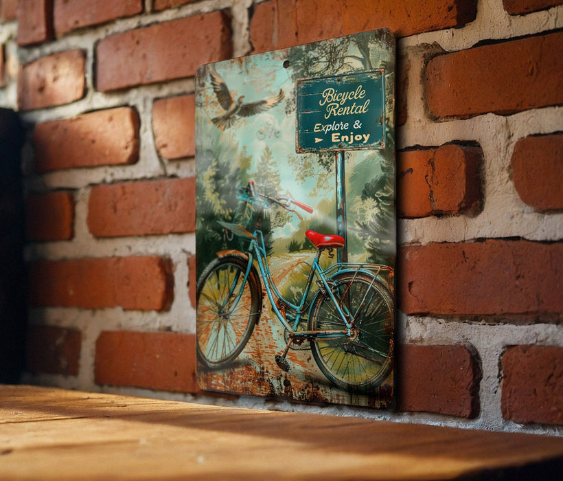 a painting of a bicycle on a brick wall
