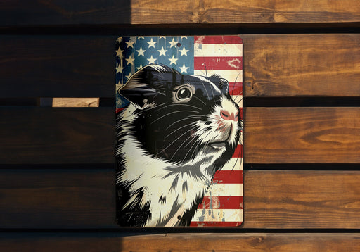 a picture of a black and white cat on a wooden surface