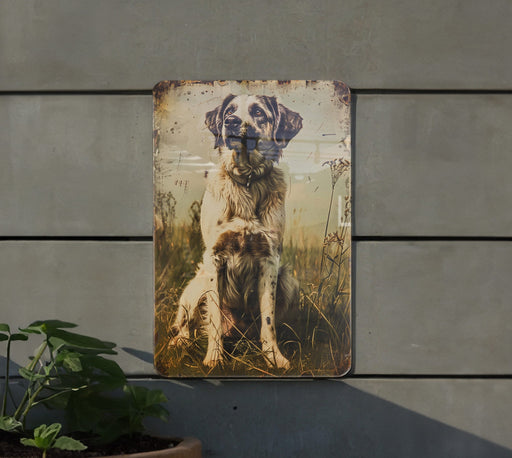 a picture of a dog and a puppy on a wall