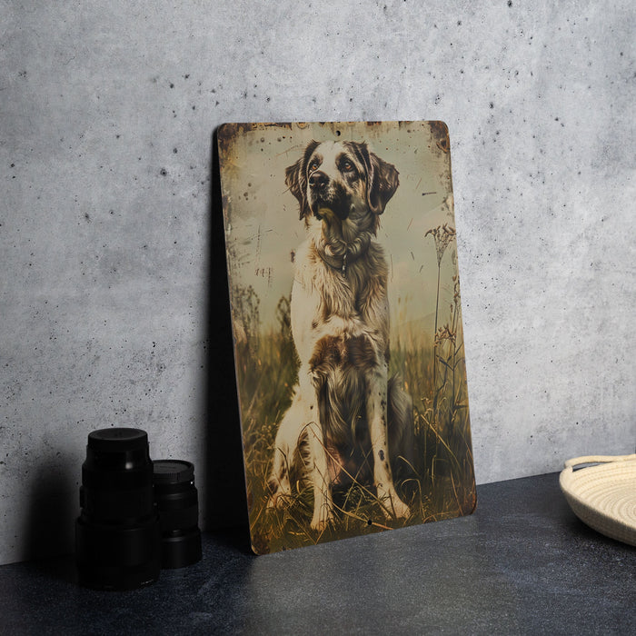 a picture of a dog sitting on a table