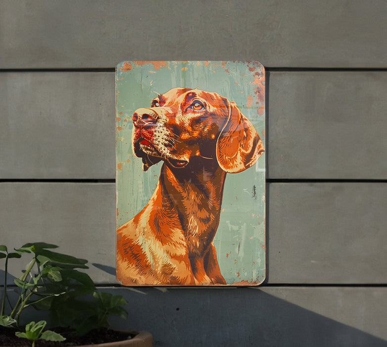 a painting of a dog on a wall