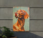 a painting of a dog on a wall