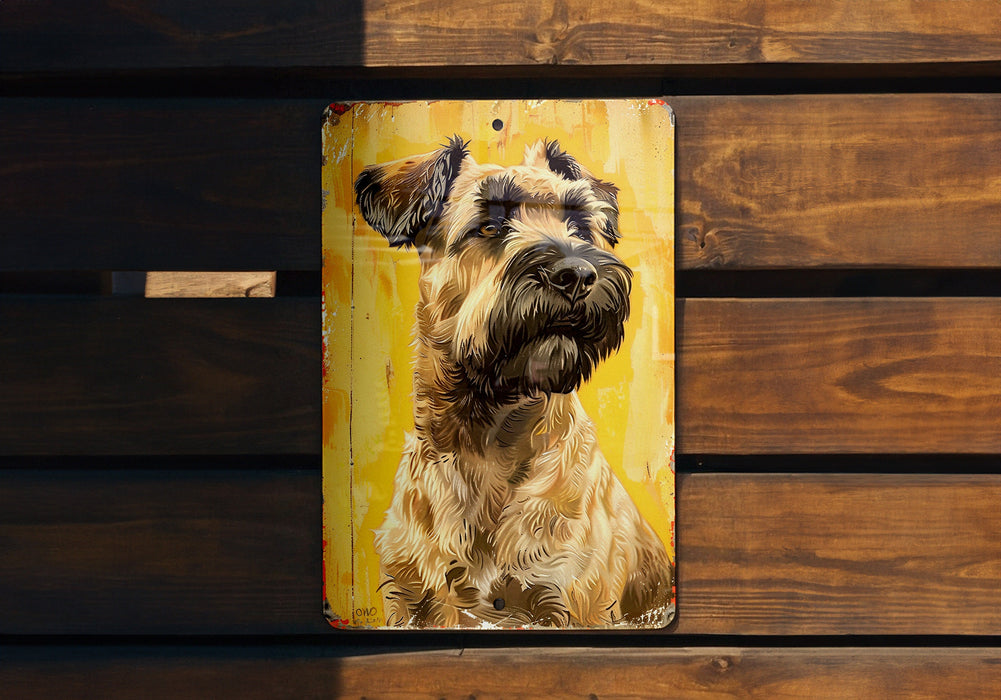a picture of a dog on a yellow background