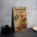 a vintage garden book sitting on a table
