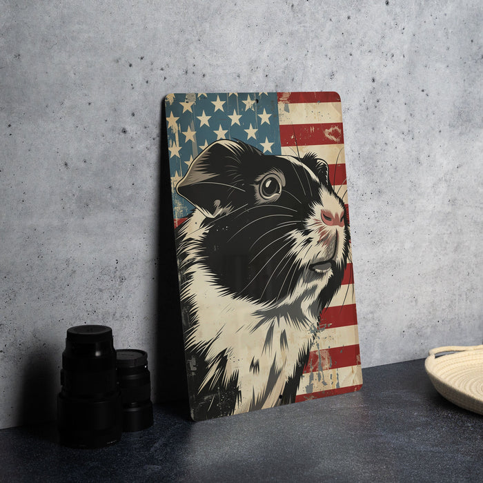 a picture of a black and white animal on a canvas