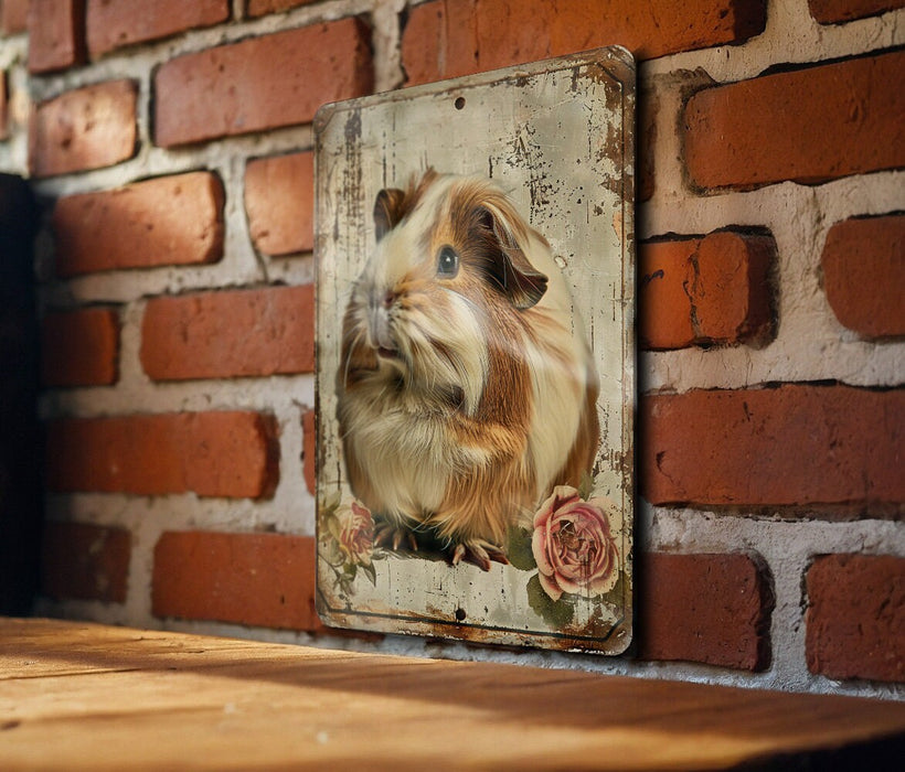 a picture of a guinea pig on a brick wall