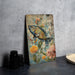 a painting of a fish on a wooden panel