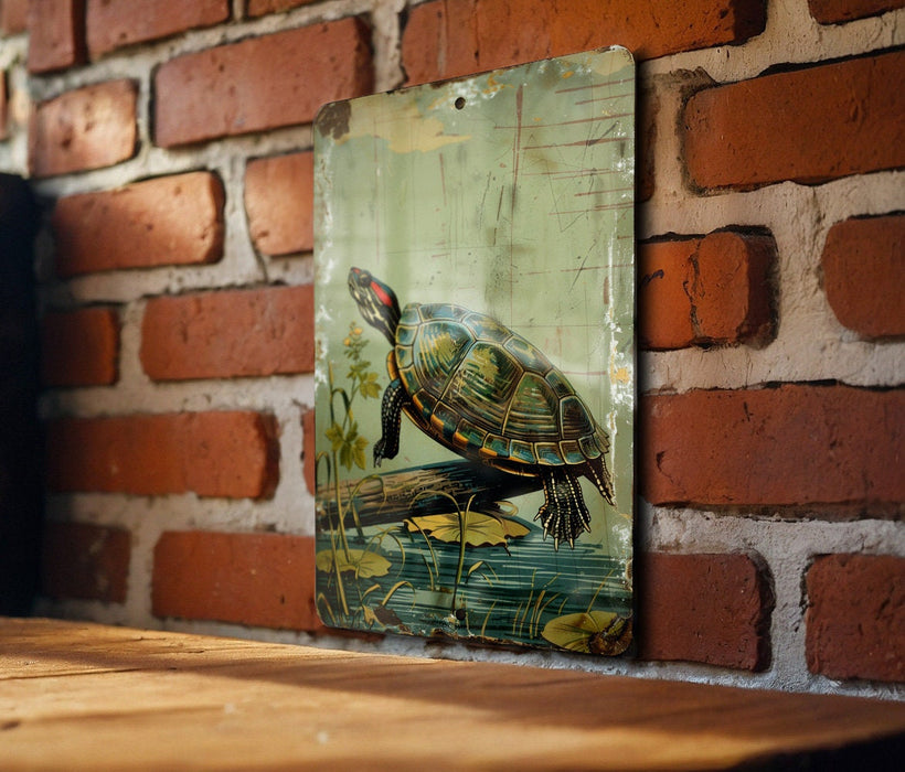 a painting of a turtle on a brick wall