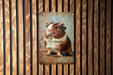 a painting of a guinea pig on a wooden wall
