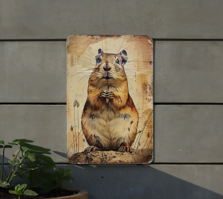 a picture of a rodent on a wall