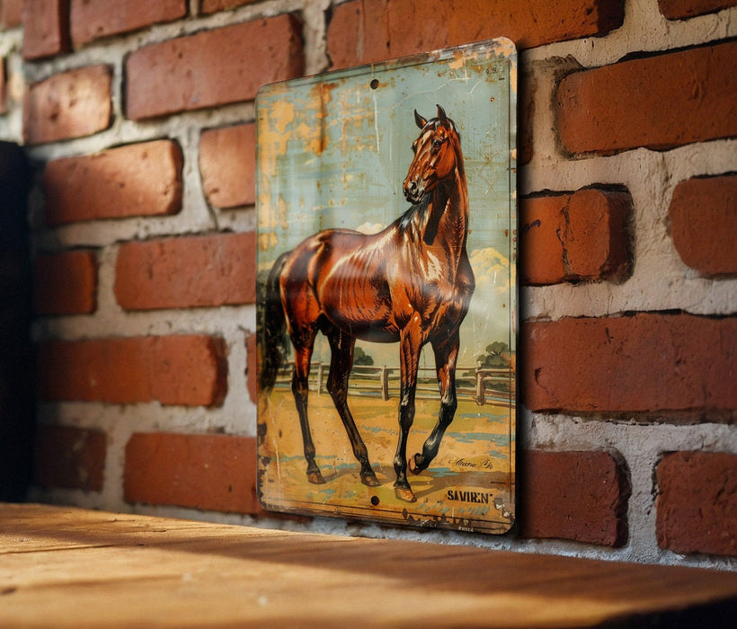 a picture of a horse on a brick wall