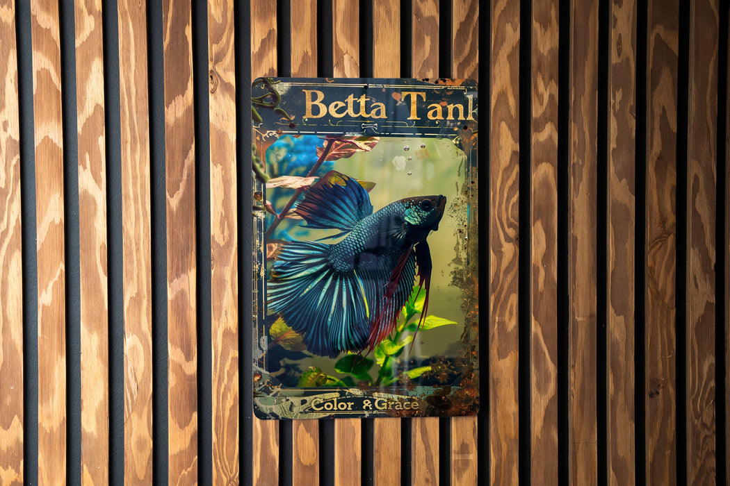 a betta tan sign hanging on a wooden wall