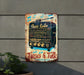 an old radio sign is hanging on a wall