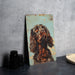 a painting of a dog on a table