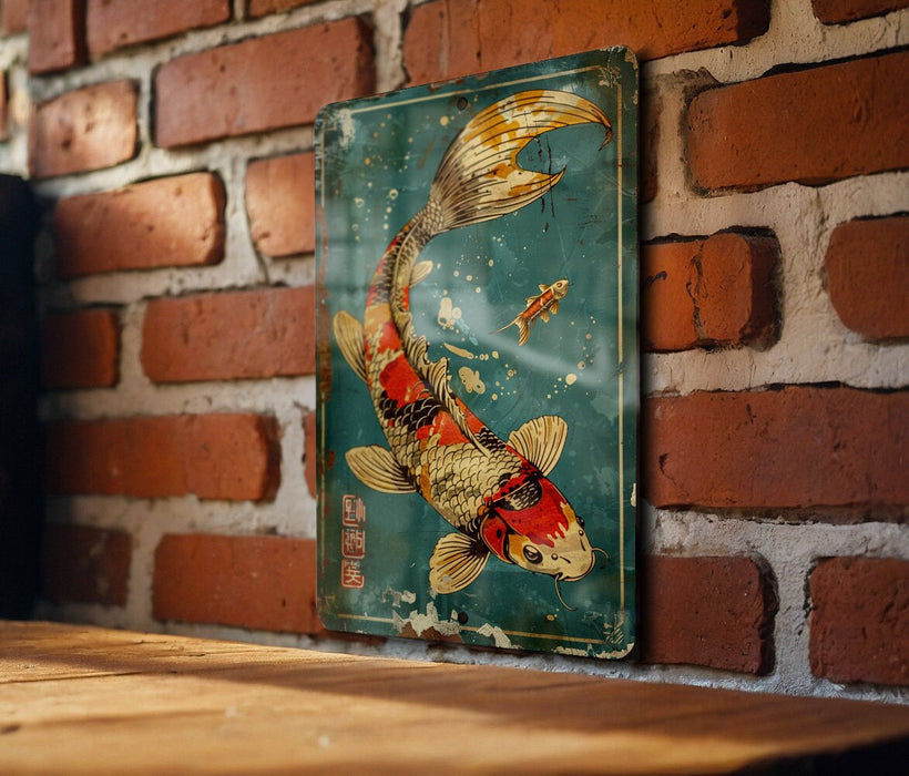 a picture of a fish on a brick wall