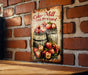 a sign on a brick wall that says cider mill fresh pressed