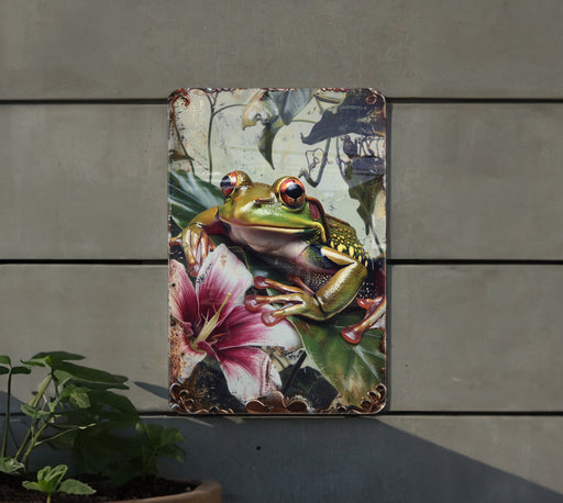 a painting of a frog on a wall