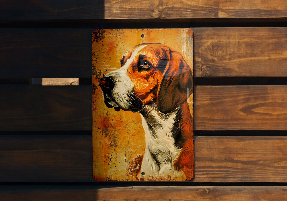 a painting of a dog on a wooden bench