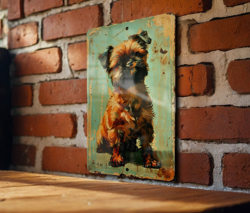 a picture of a dog on a brick wall