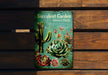 a green book with a picture of a succulent garden on it