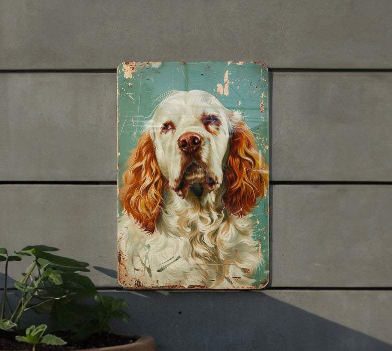 a painting of a dog on a wall next to a potted plant