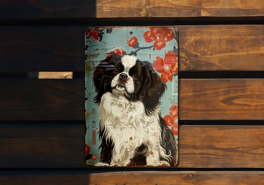a painting of a dog on a wooden bench